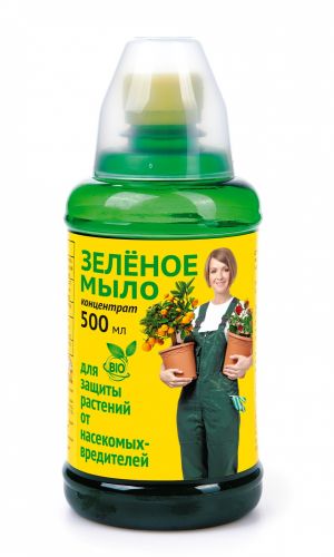 ЗЕЛЁНОЕ МЫЛО концентрат 500 мл с мерным стаканом — Народное средство для защиты растений от вредителей!